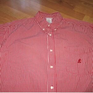 Men's Mickey Mouse red plaid XL short sleeves shirt. Great condition.